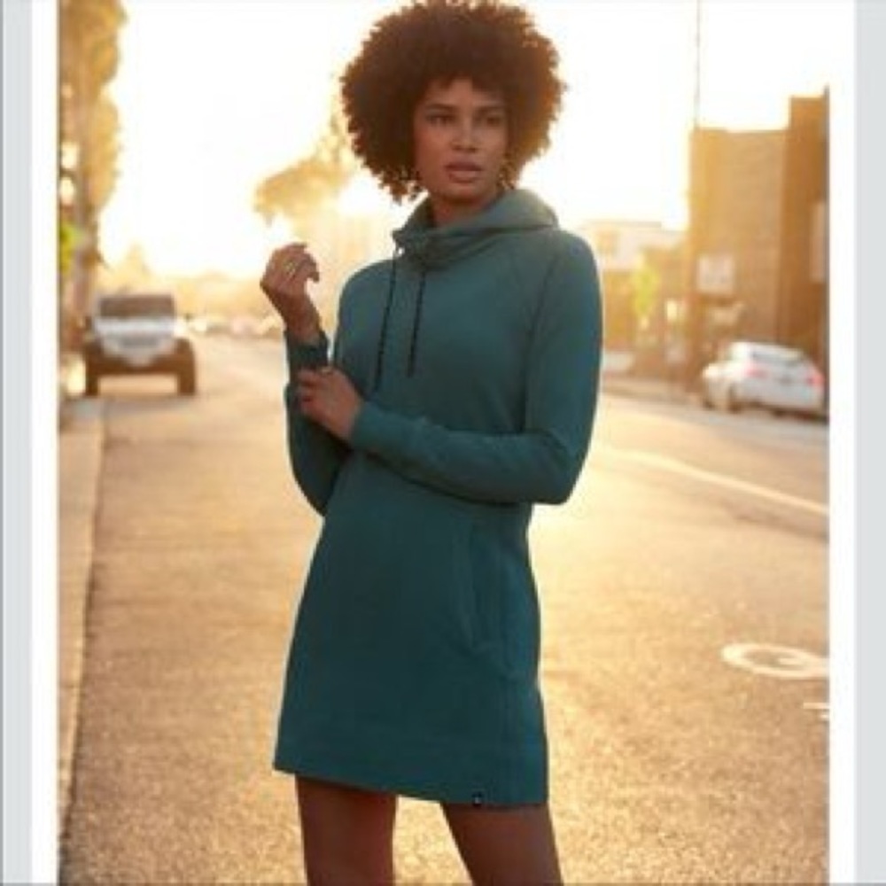 American Giant Teal Hoodie Dress